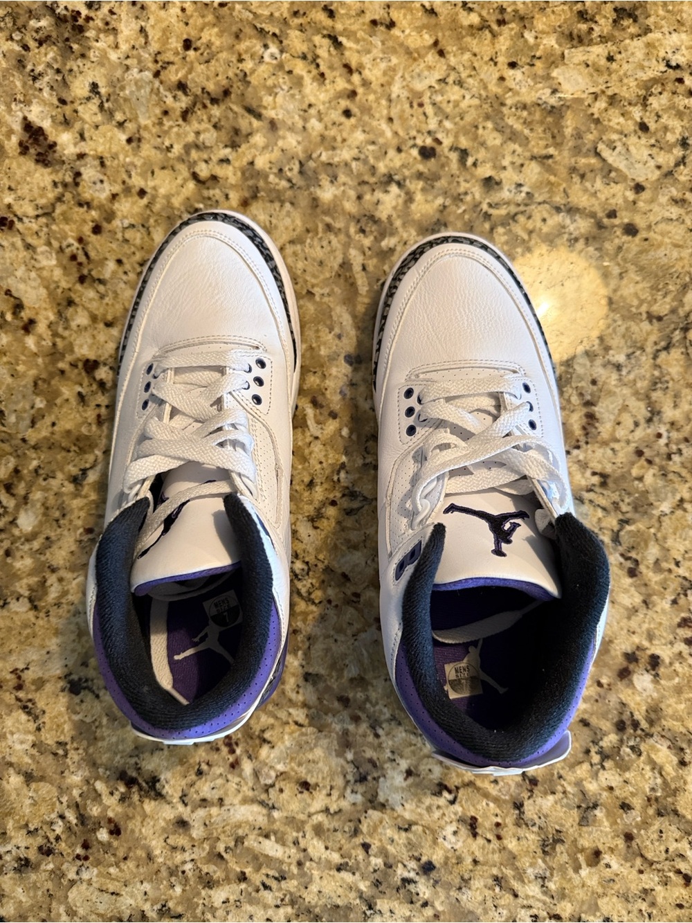 Jordan White Sneakers with Purple Accents